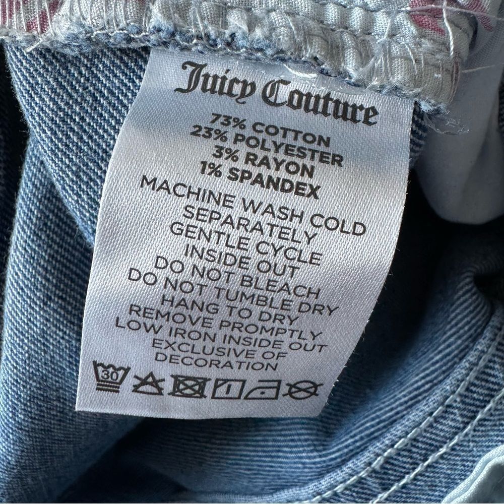 NEW Juicy Couture Lunita Jeans Relaxed Wide Leg Bling Rhinestones Size 5/27 - Picture 9 of 10